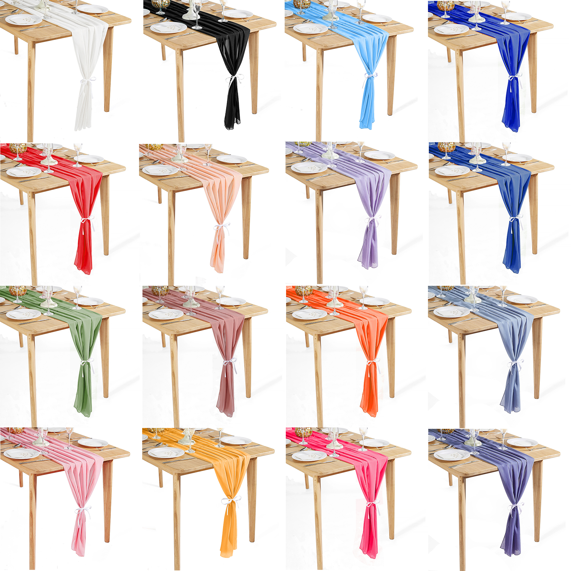 70x300cm / 28X120in Chiffon Table Runner