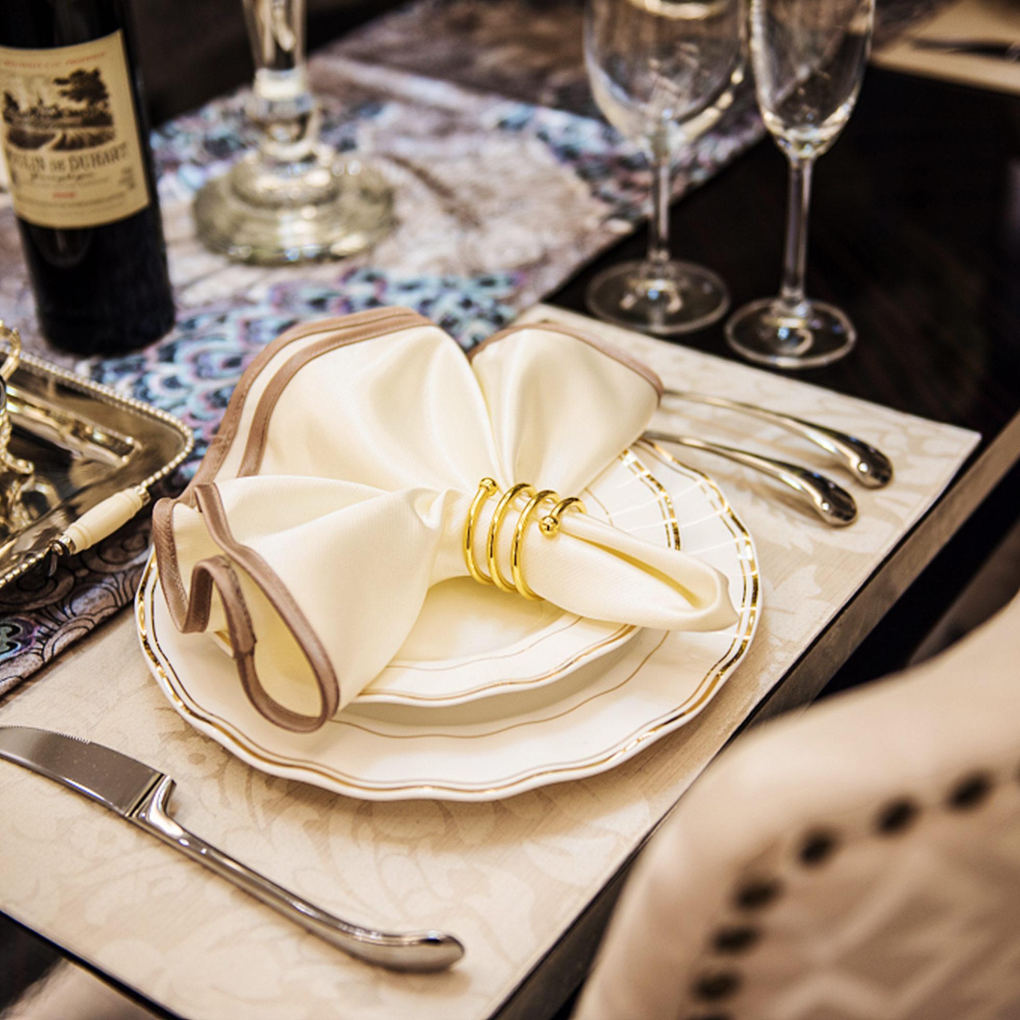 Metal Napkin Ring Holders Sets Silver Gold