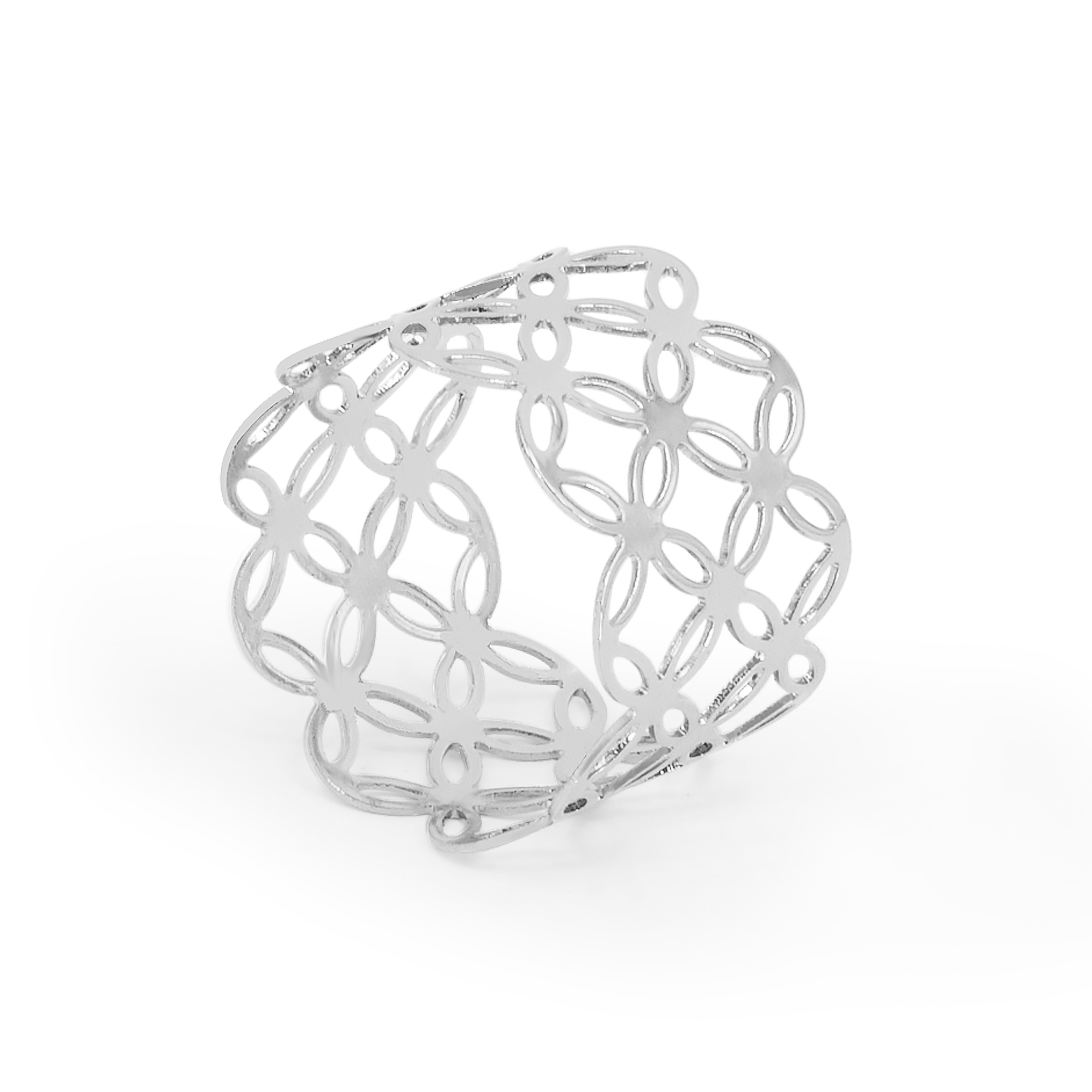 Metal Napkin Ring Sets Silver Gold 