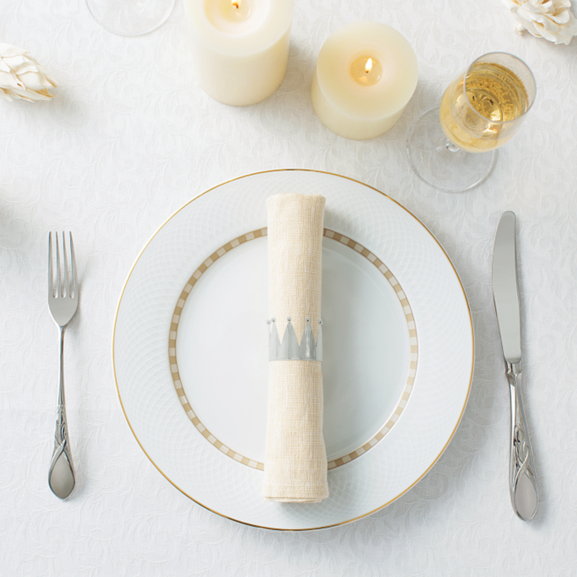 Metal Napkin Ring Holders Sets Silver Gold