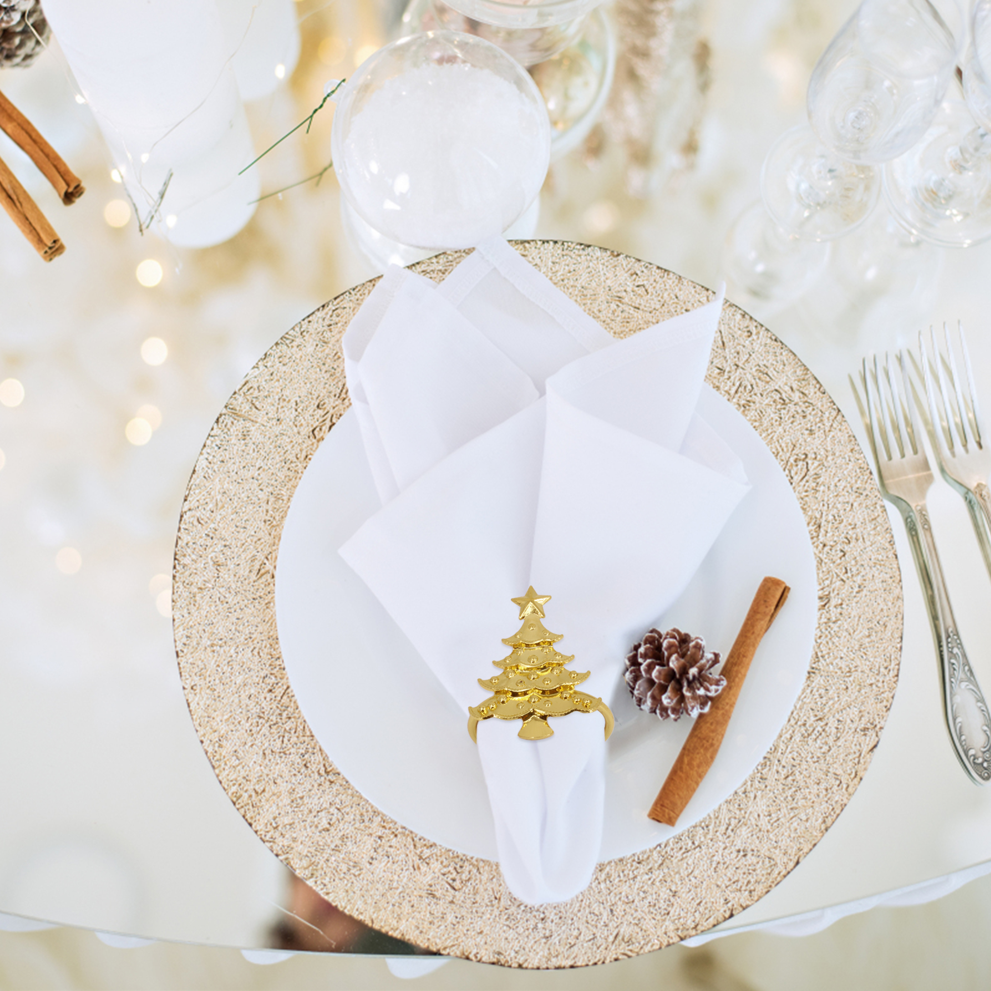 Metal Napkin Ring Holders Christmas Silver Gold