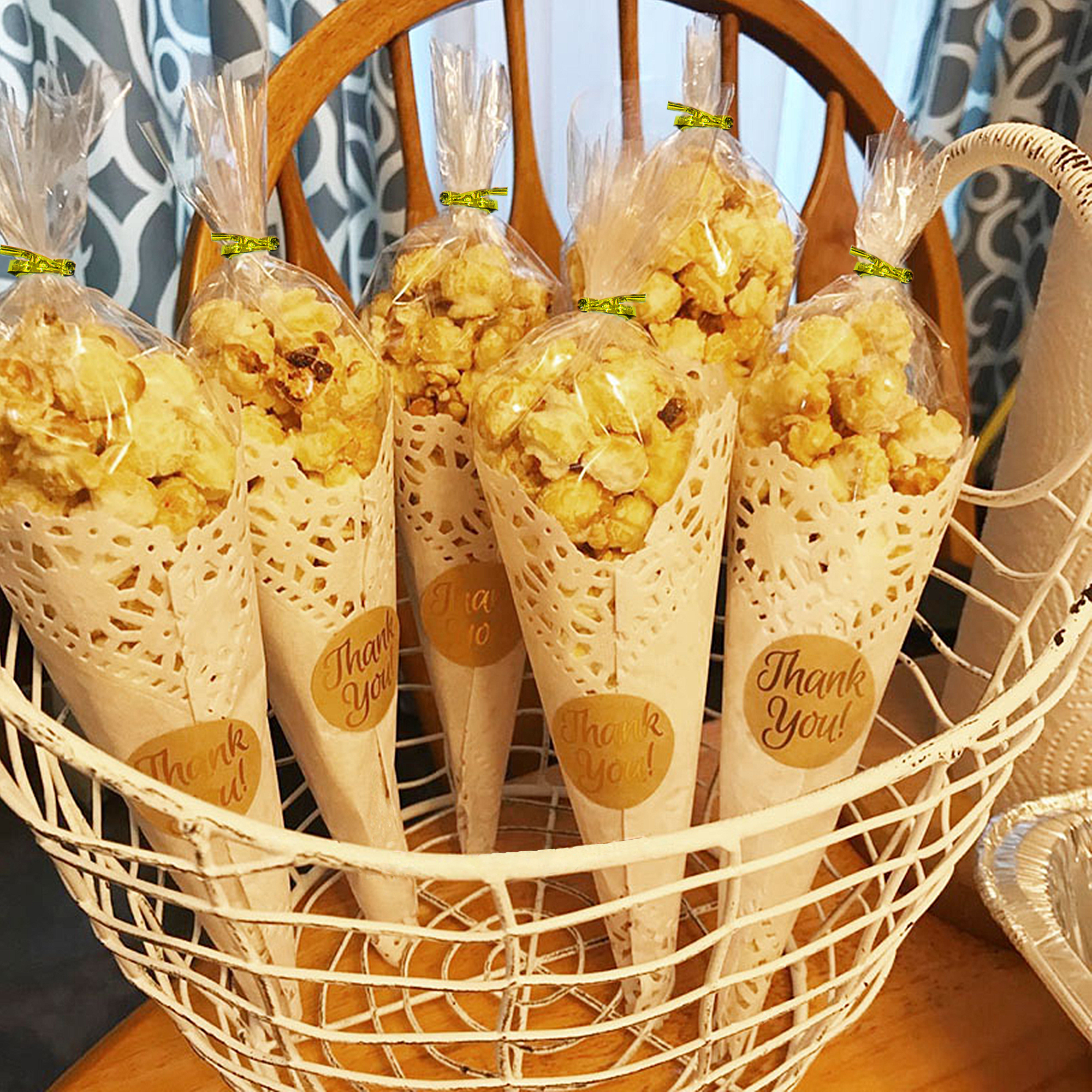 ML Clear Plastic Cone Bag with Twist Ties 