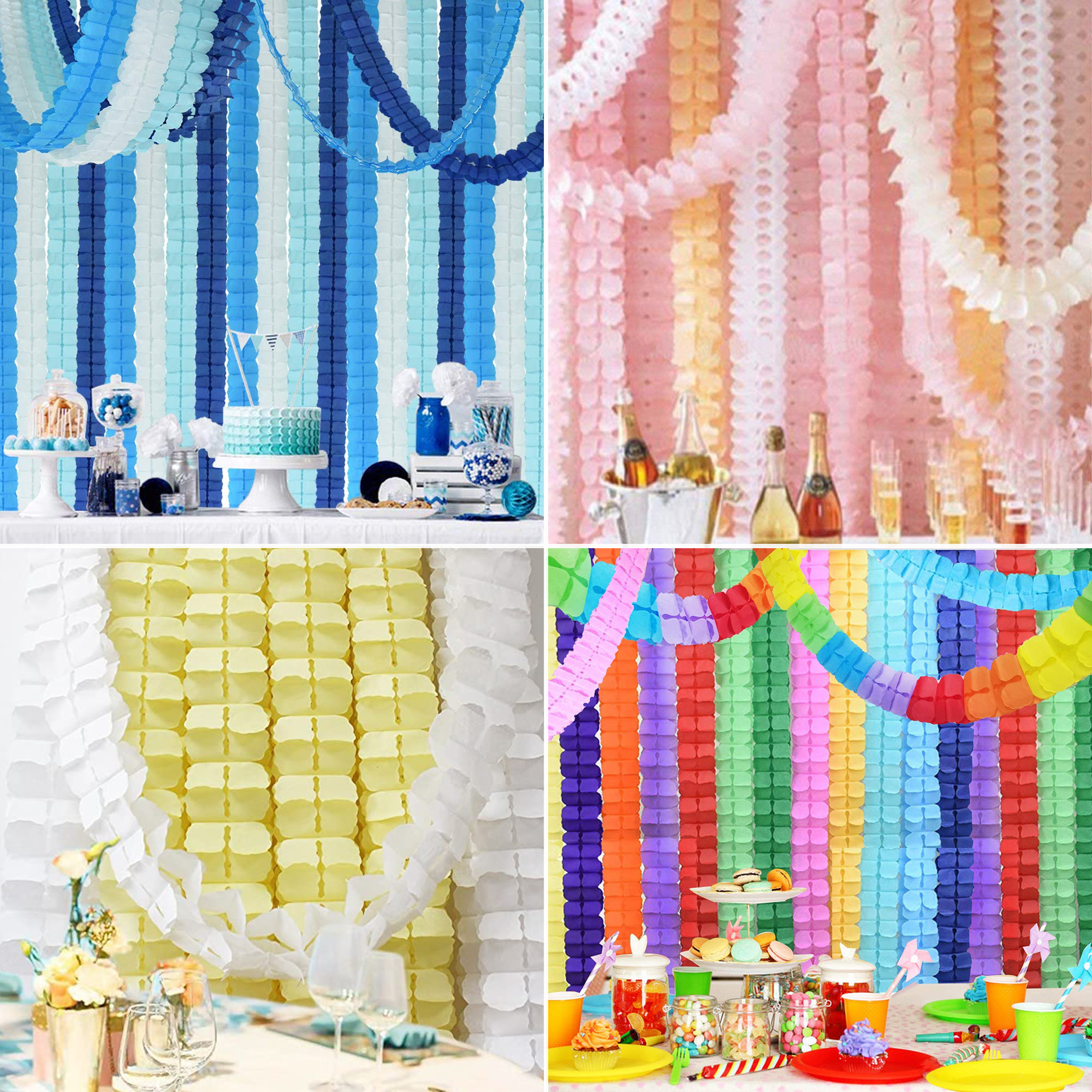 6/8PCS 3M Four-Leaf Tissue Paper Garland