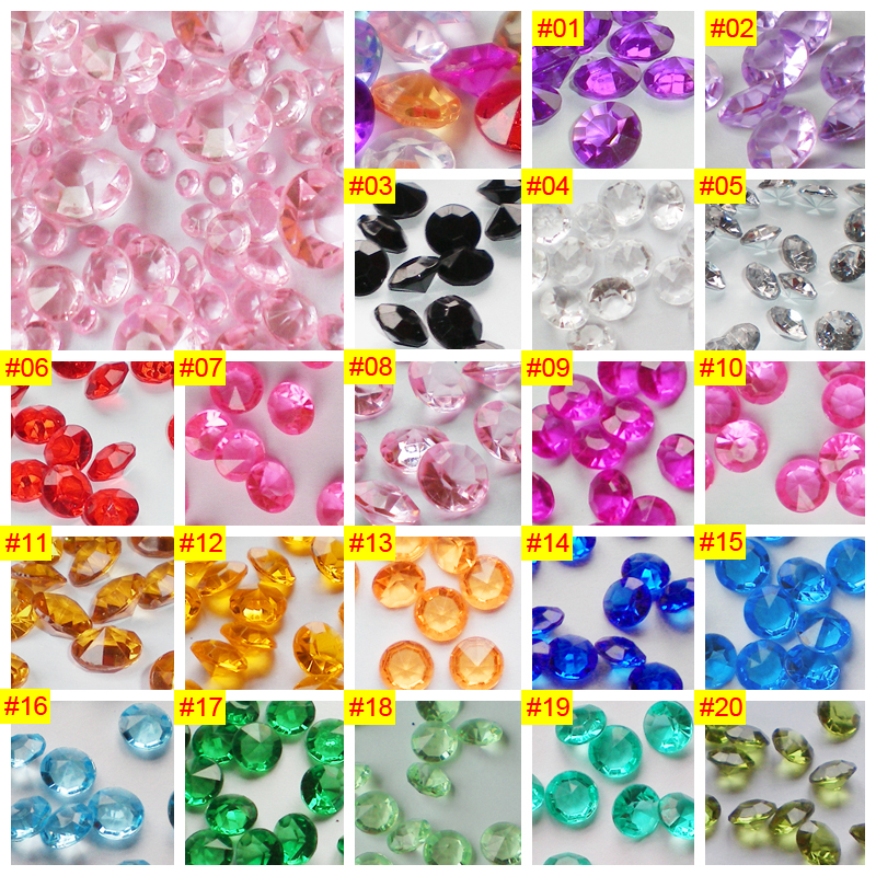 Pack of 1000 6mm Colourful Gem Table Confetti