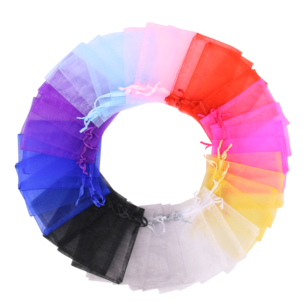 Pack of 100  9cm x 12cm Organza Gift Bags