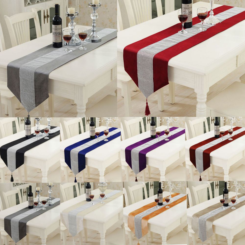 31x183cm Table Runner With Crystals