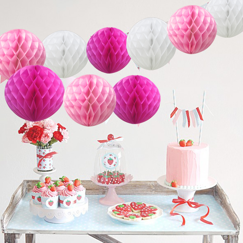 Pack of 16 (6 x 20cm+3 x 25cm) Paper Honeycomb Ball Decorations