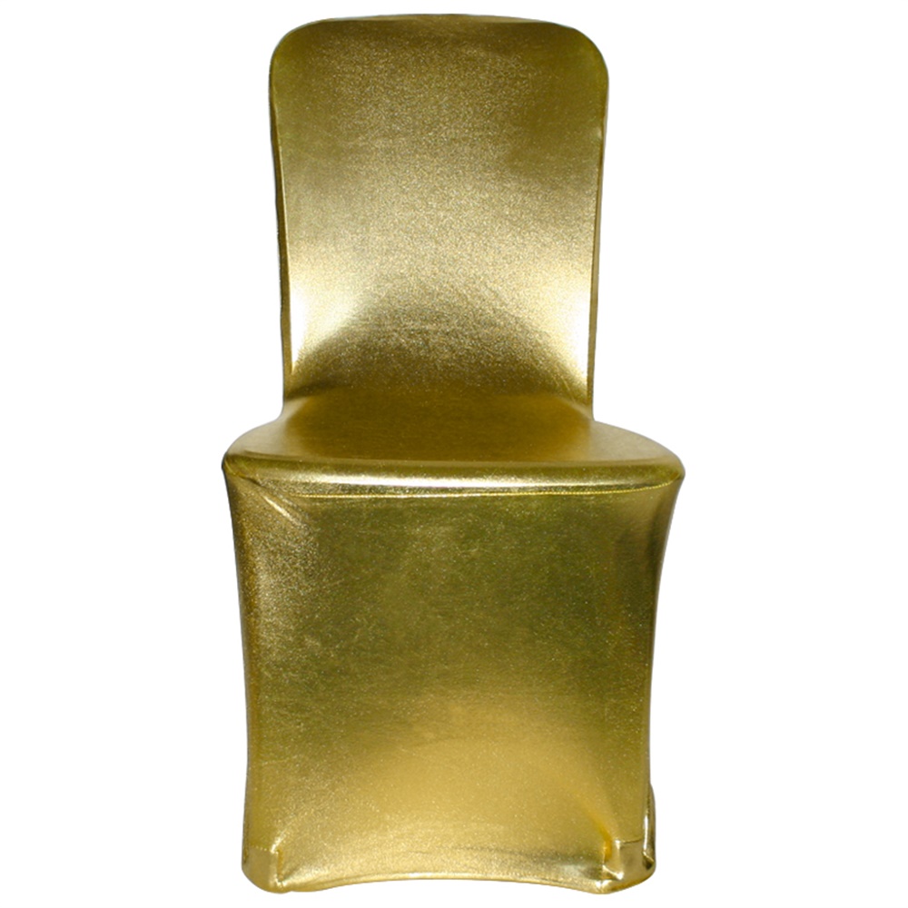 Pack of 10 Shiny Spandex Chair Covers Flat Front