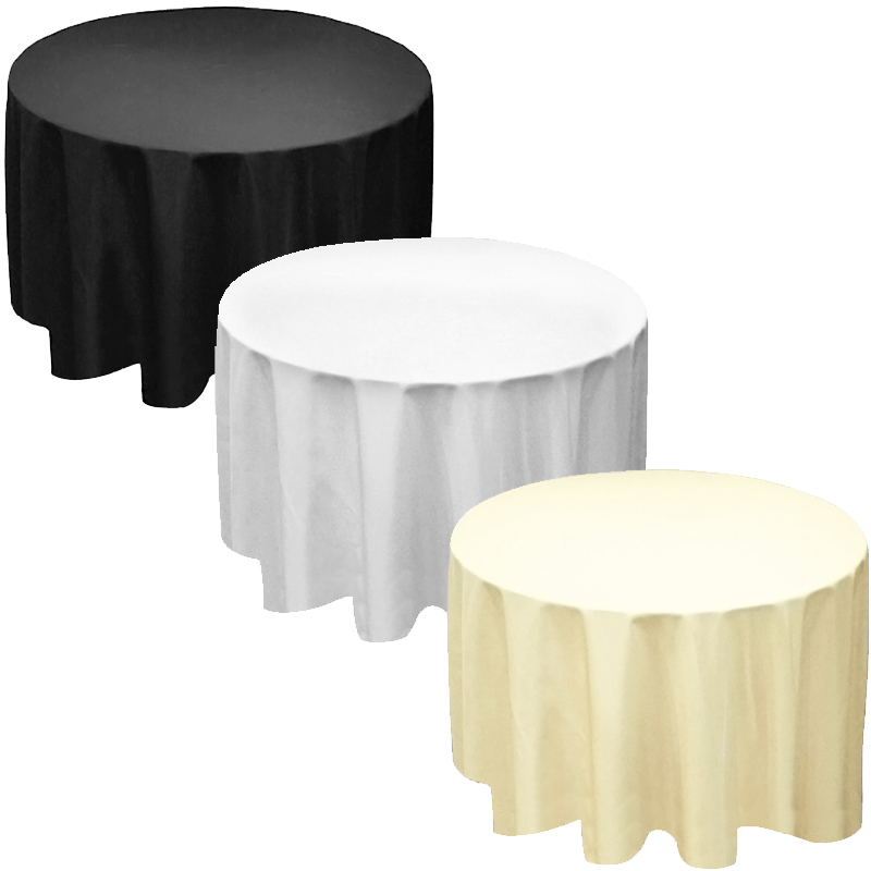 Pack of 5 228cm Round Polyester Tablecloth