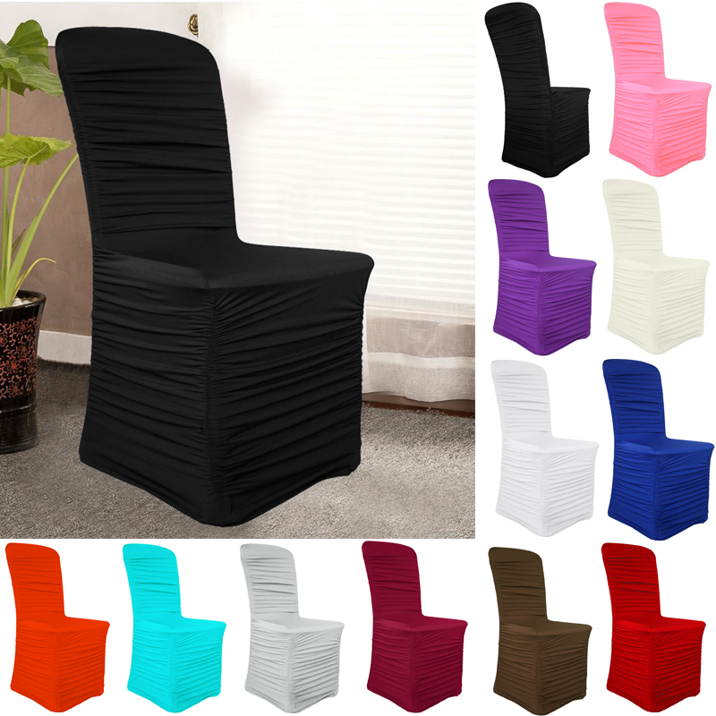 Ruched Spandex Chair Cover Flat Front