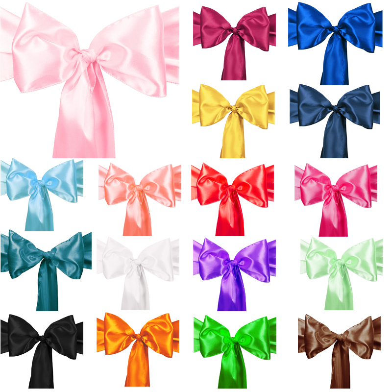 Pack of 10 18cm x 275cm Satin Chair Sashes