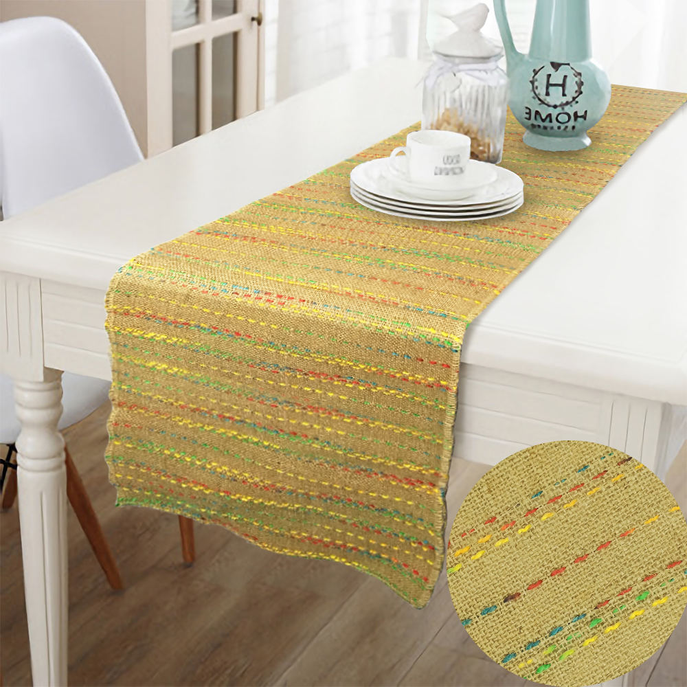275x30cm Rainbow Stripe Jute Hessian Table Runners