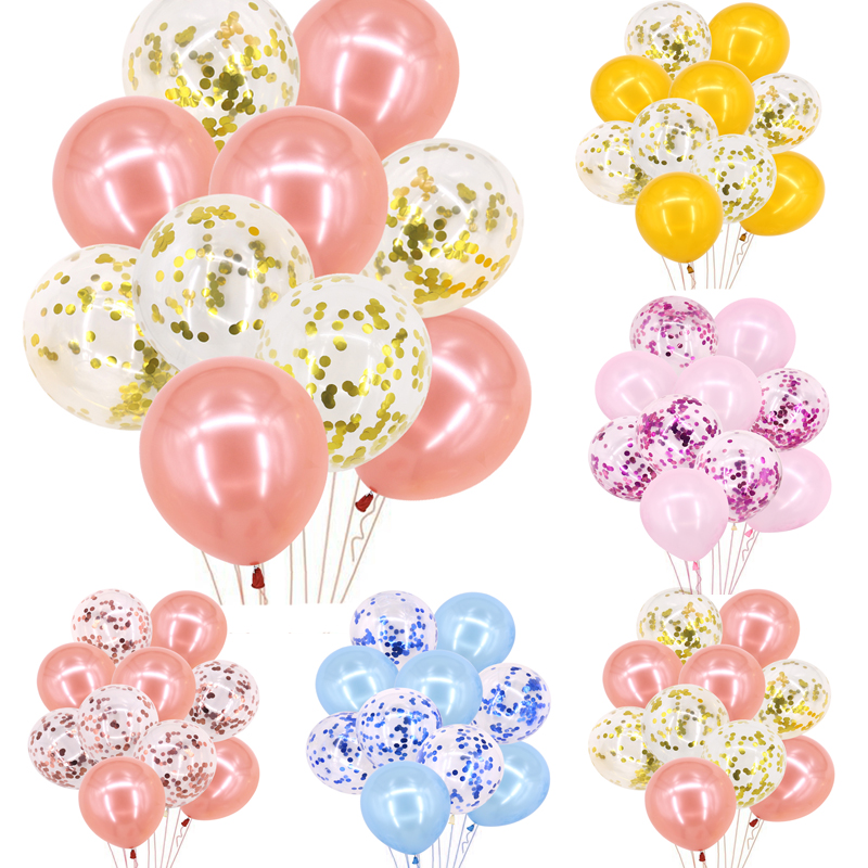 Pack of 10 Mix Set 12" Confetti Latex Balloons