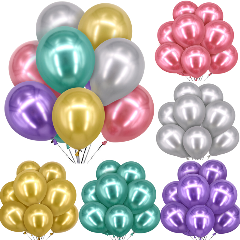 Pack of 10 12" Metallic Latex Balloons