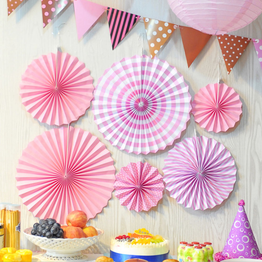 Pack of 6 Decorative Paper fan (40cm, 30cm, 20cm)