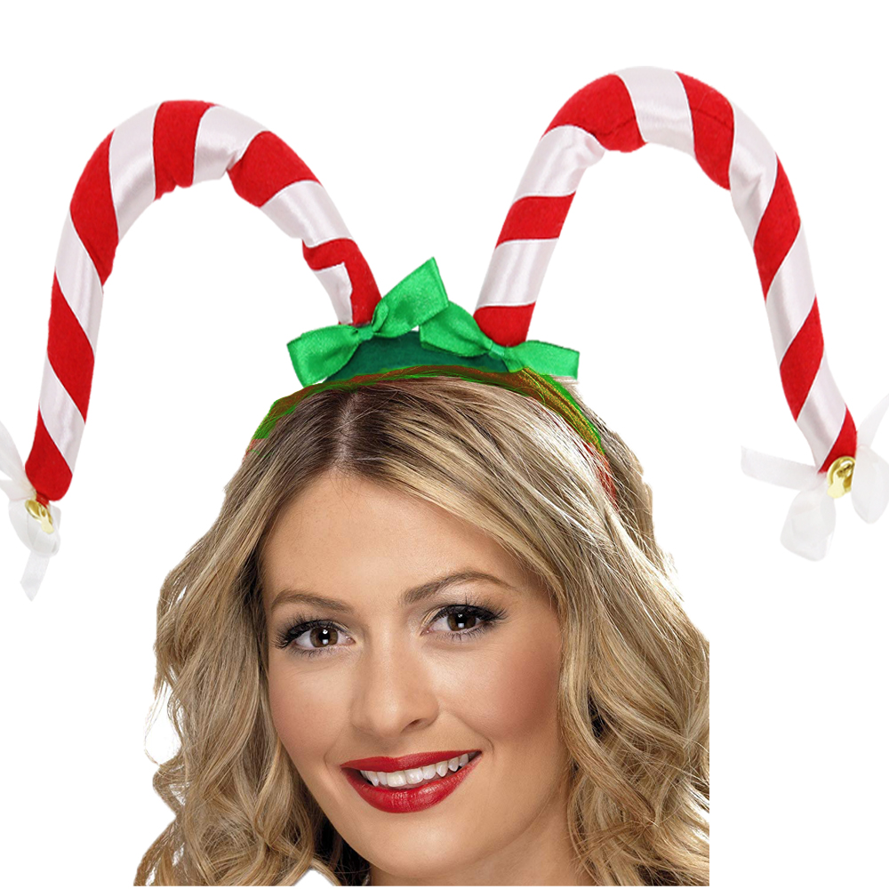 Christmas Candy Cane Headband - Red/White
