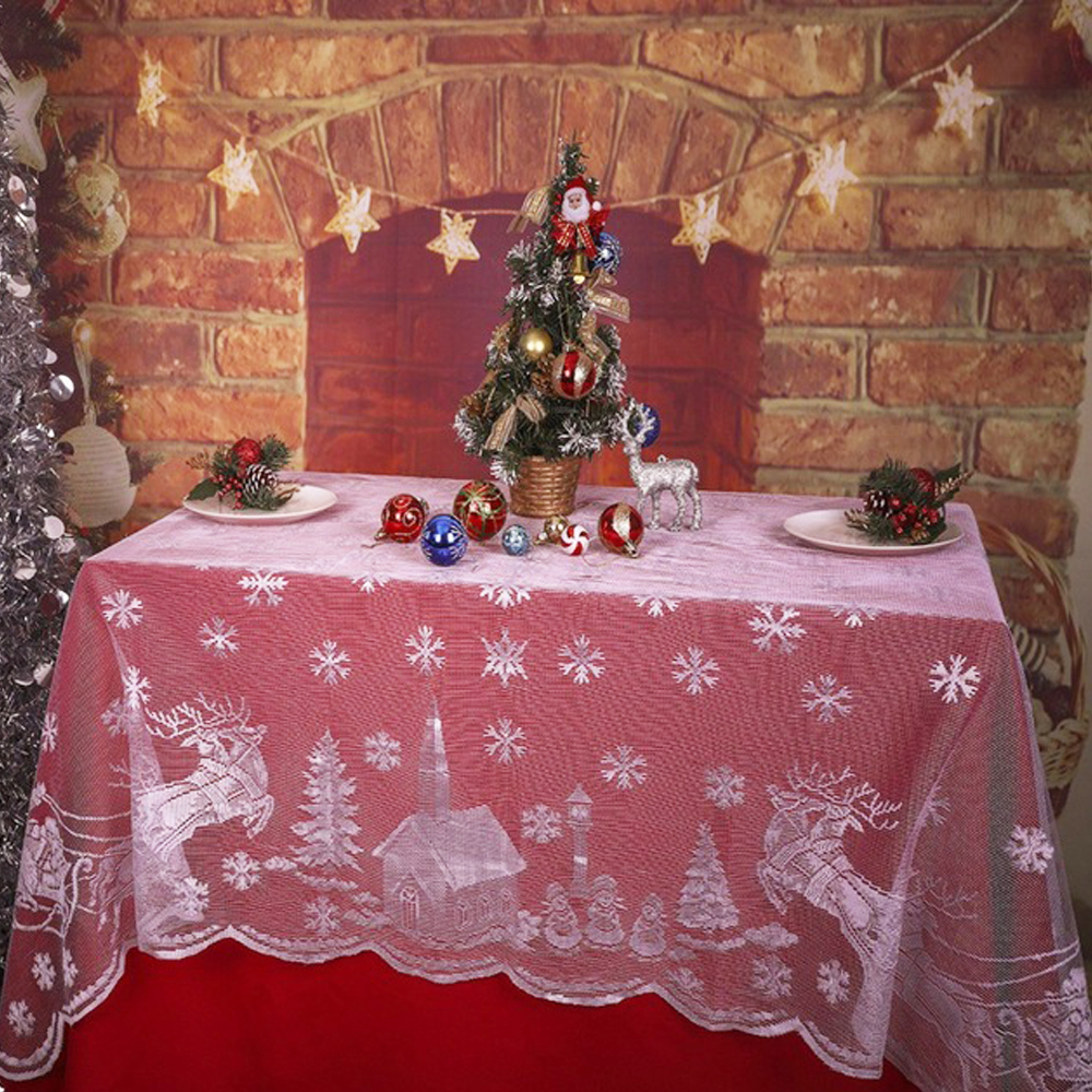 132cm x 177cm Christmas Lace Table Cloth