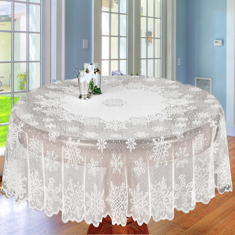 177cm Halloween Cobweb Laced Table Cloth - White