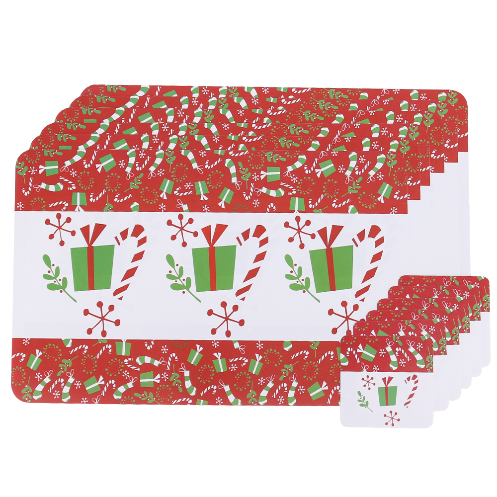 Set of 6 Christmas Placemats & 6 Christmas Coasters